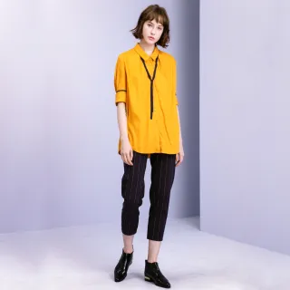 【KeyWear 奇威名品】襯衫領棉麻條紋設計款洋裝 歷史價格詳細信息
