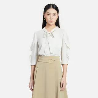 【KeyWear 奇威名品】荷葉領花卉配色長袖上衣 歷史價格詳細信息