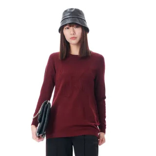 【KeyWear 奇威名品】色塊拼接羊毛七分袖針織上衣 歷史價格詳細信息