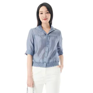【KeyWear 奇威名品】絲質緞面五分袖上衣(共2色) 歷史價格詳細信息