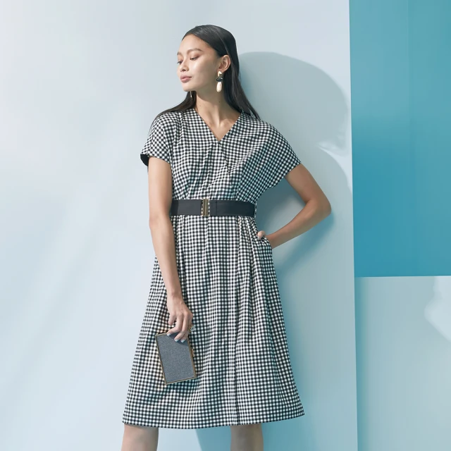 【KeyWear 奇威名品】小格子泡泡袖上衣 歷史價格詳細信息