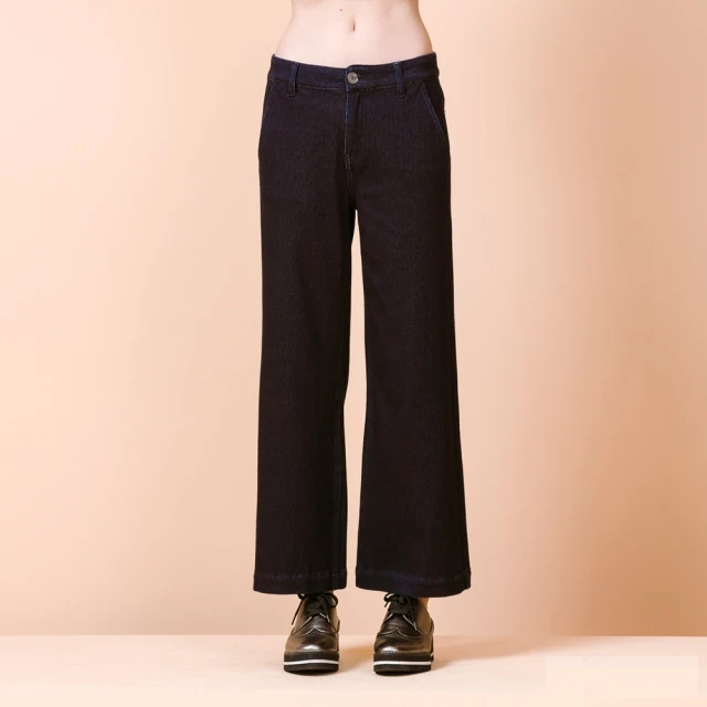 【KeyWear 奇威名品】寬鬆闊腿純色七分褲 歷史價格詳細信息