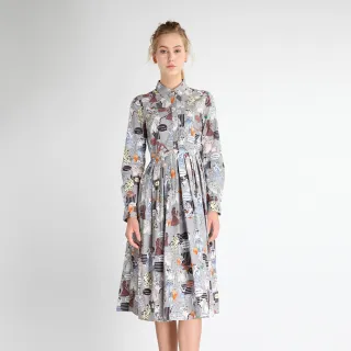 【KeyWear 奇威名品】漫畫印花假二件式長袖上衣 歷史價格詳細信息