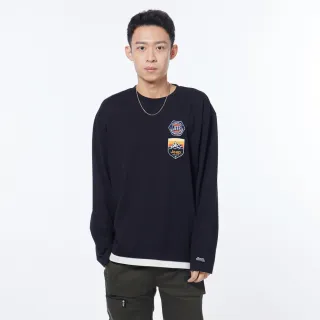 【JEEP】男裝 簡約品牌LOGO刷毛長袖大學T(黑色) 歷史價格詳細信息