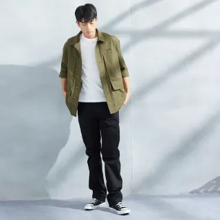 【JEEP】男裝  百搭格紋寬版長袖襯衫外套(黑) 歷史價格詳細信息
