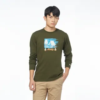 【JEEP】男裝 露營印花率性長袖T恤-(黑色) 歷史價格詳細信息