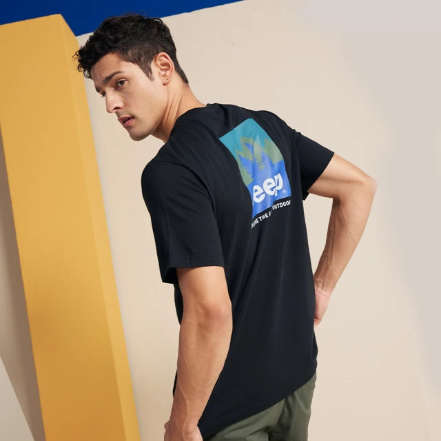 【JEEP】男裝 簡約品牌LOGO刷毛長袖大學T(黑色) 歷史價格詳細信息