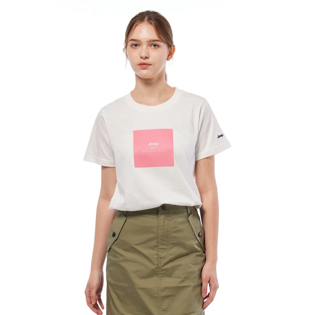 【JEEP】女裝 跳色刺繡紋理短袖襯衫(綠) 歷史價格詳細信息