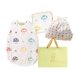 【Hoppetta】六層紗蘑菇防踢背心束口袋彌月禮盒組(momo限定) 歷史價格詳細信息