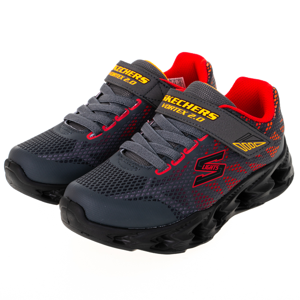 SKECHERS VORTEX-FLASH 燈鞋 魔鬼氈 運動鞋 小童鞋 黑紅 NO.R5839 歷史價格詳細信息