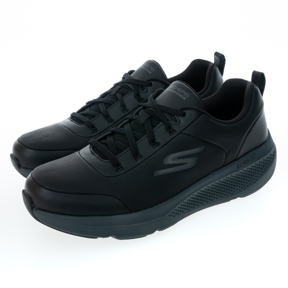 SKECHERS 男慢跑 GO RUN ELEVATE 皮質 休閒運動鞋 全黑 勤務鞋 工作鞋 (220328BKCC) 歷史價格詳細信息