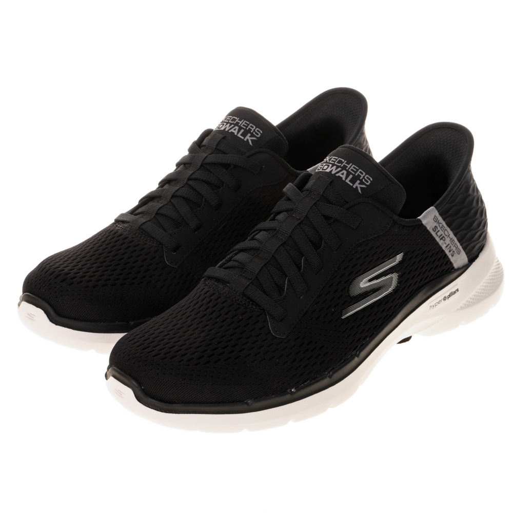 Skechers Go Walk 6 [216270BBK] 男 休閒鞋 穆勒鞋 健走 步行 舒適 緩震 輕便 透氣 黑 歷史價格詳細信息