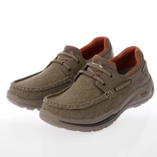 Skechers Arch Fit Motley [205203NVY] 男 休閒鞋 帆船鞋 套入款 馬克縫 帆布 深藍 歷史價格詳細信息