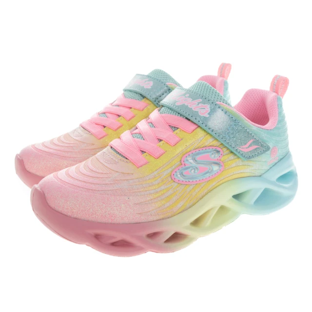 【SKECHERS】TWISTY GLOW 休閒鞋 中大童 童鞋 燈鞋 黑紫色-303717LBKMT 歷史價格詳細信息