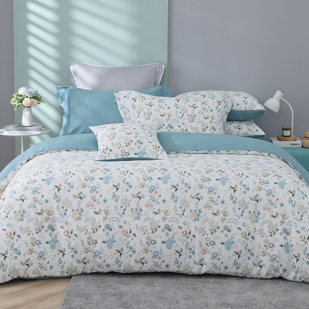 【Tonia Nicole 東妮寢飾】碧藍花信100%精梳棉兩用被床包組(雙人) 歷史價格詳細信息