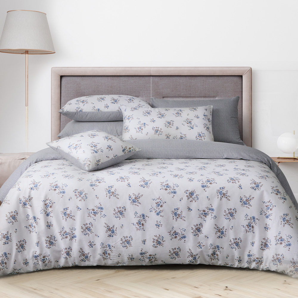 【Tonia Nicole 東妮寢飾】100%精梳棉兩用被床包組-碧藍花信(特大) 歷史價格詳細信息