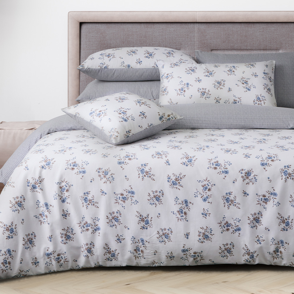 【Tonia Nicole 東妮寢飾】100%精梳棉兩用被床包組-碧藍花信(特大) 歷史價格詳細信息