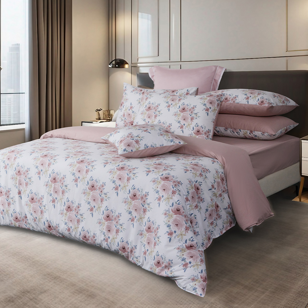 【Tonia Nicole 東妮寢飾】100%精梳棉兩用被床包組-碧藍花信(特大) 歷史價格詳細信息