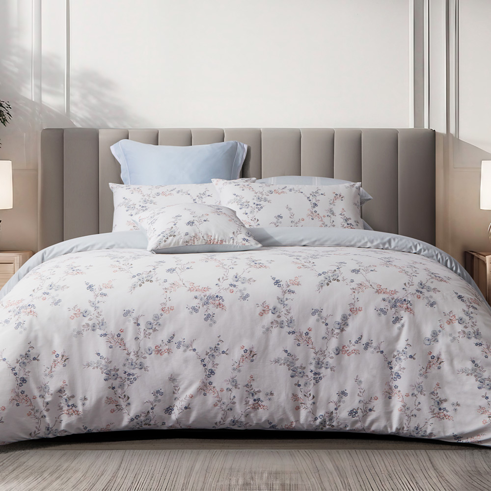 【Tonia Nicole 東妮寢飾】100%精梳棉兩用被床包組-碧藍花信(特大) 歷史價格詳細信息