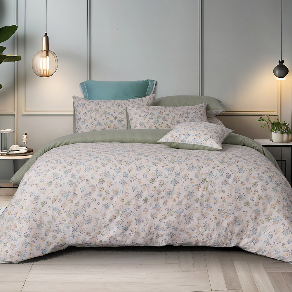 【Tonia Nicole 東妮寢飾】100%精梳棉兩用被床包組-碧藍花信(特大) 歷史價格詳細信息