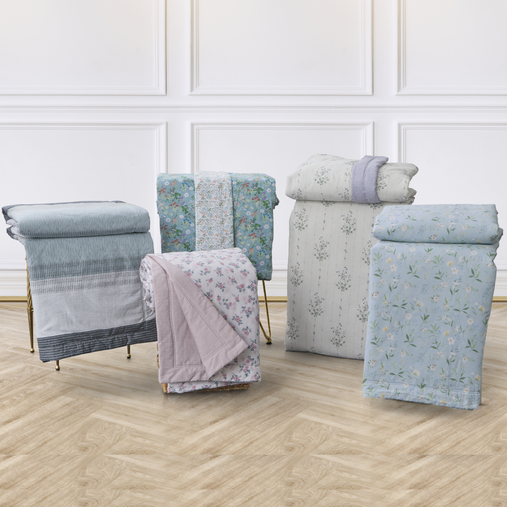 【Tonia Nicole 東妮寢飾】碧藍花信100%精梳棉兩用被床包組(雙人) 歷史價格詳細信息