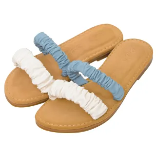 Ann’S水洗牛皮-寬腳板推薦舒適寬帶荔枝牛皮平底涼拖鞋-杏 歷史價格詳細信息