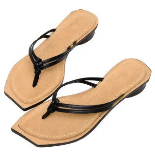 Ann’S水洗牛皮-小羊皮細帶夾腳歐美斜方頭涼拖鞋3cm-牛仔藍 歷史價格詳細信息