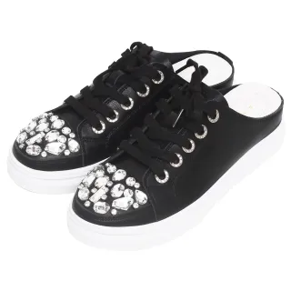 Ann’S鑽石糖碎石曲線寬版兩穿平底涼鞋-黑 歷史價格詳細信息