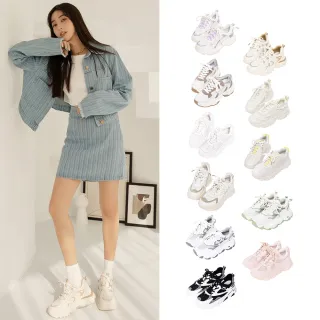 Ann’S魔術第四代-綠．白撞色全真皮牛皮老爹鞋(版型偏小) 歷史價格詳細信息