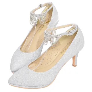 Ann’S魅力女神-繫帶鑽石流蘇防水台尖頭婚鞋-8cm-銀(版型偏小) 歷史價格詳細信息