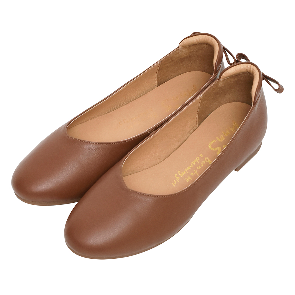 【Ann’S】再讓我睡一下就好-後跟小蝴蝶結真皮平底鞋(咖) 歷史價格詳細信息