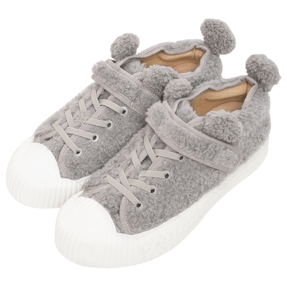Ann’S幸福狗聯名-俏皮小耳朵毛絨餅乾底休閒鞋-灰 歷史價格詳細信息