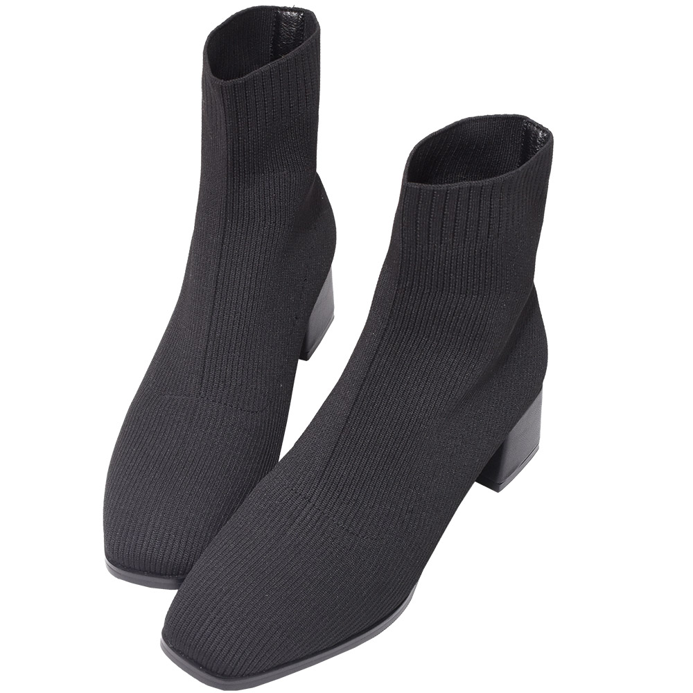 Ann’S筷子腿3.0美度再升級!貼腿彈力飛織微方頭扁跟瘦小腿襪靴6.5cm-3色 歷史價格詳細信息