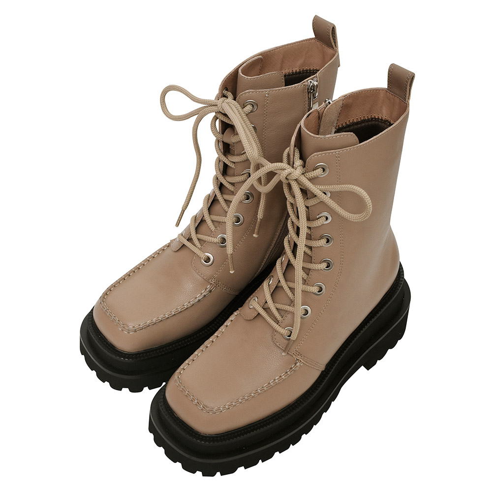 Ann’S就是比較瘦-霧面全真皮頂級牛皮厚底及膝長靴5cm-杏 歷史價格詳細信息