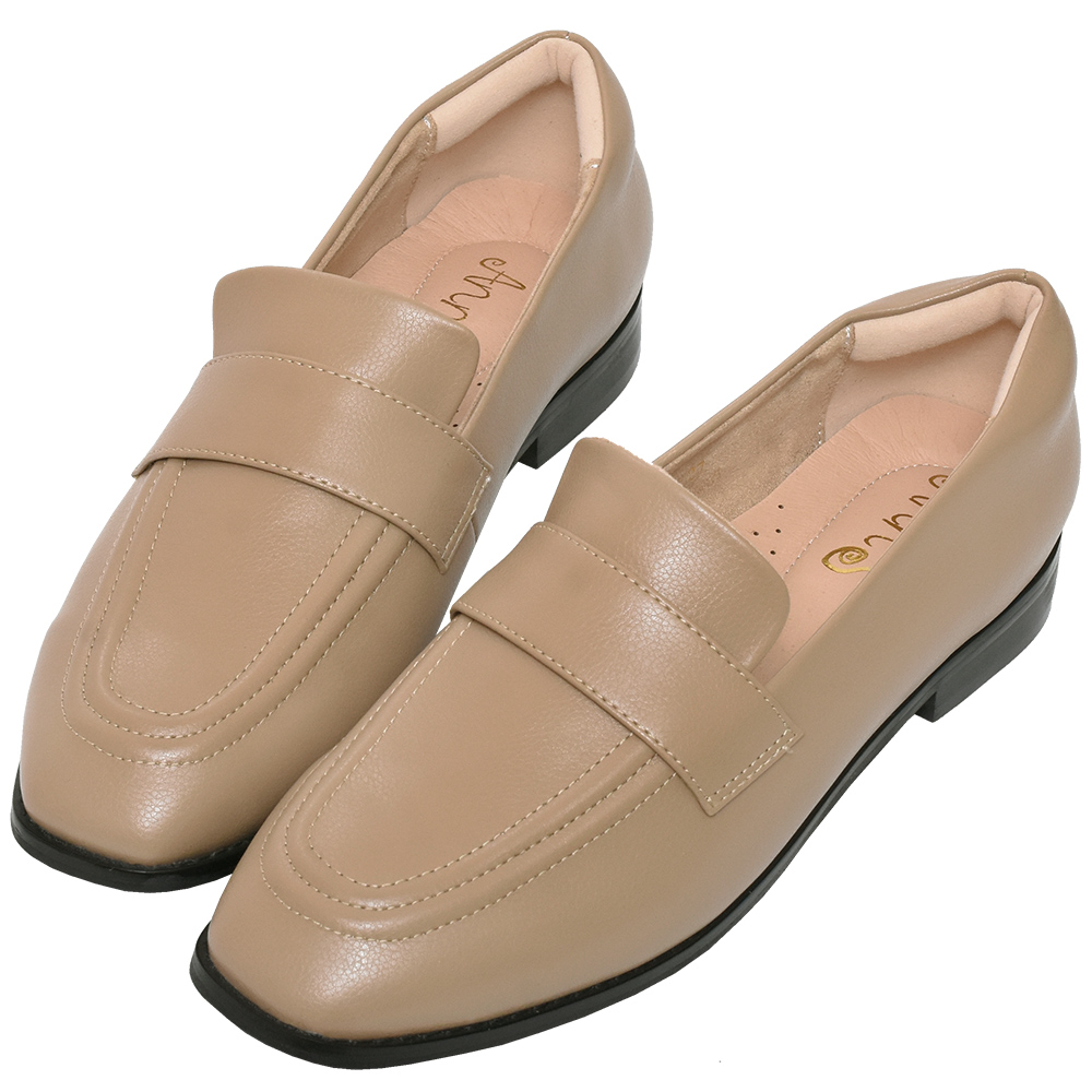 Ann’S好清潔荔枝紋皮革-素面小方頭平底紳士鞋-黑(版型偏小) 歷史價格詳細信息