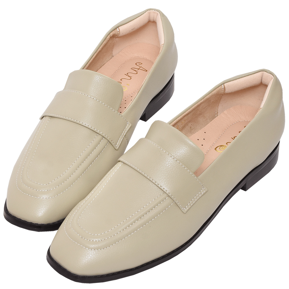 Ann’S好清潔荔枝紋皮革-素面小方頭平底紳士鞋-黑(版型偏小) 歷史價格詳細信息