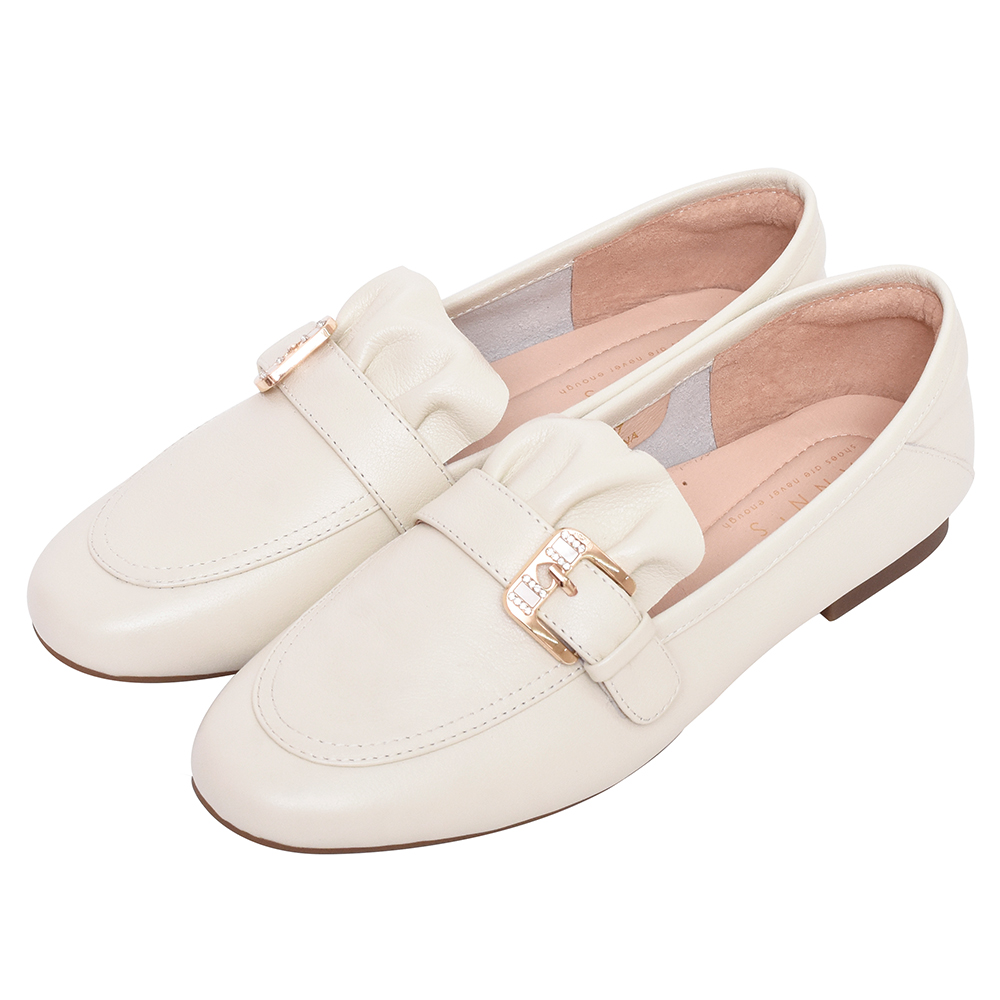 Ann’S水洗牛皮-甜美扭結寬版平底涼鞋-黑 歷史價格詳細信息