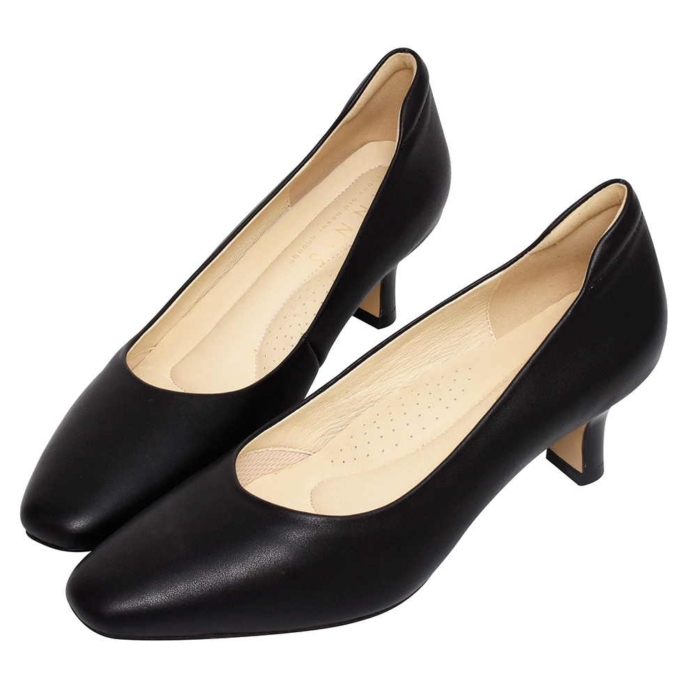 Ann’S纖瘦視覺-側V素面粗跟短靴-黑 歷史價格詳細信息