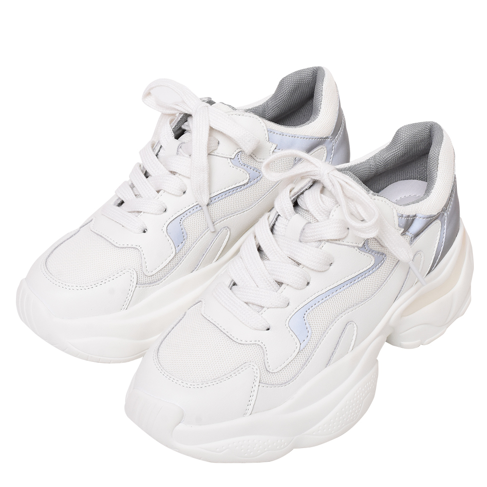 Ann’S魔術第四代-潮流銀灰拼接全真皮老爹鞋6cm 歷史價格詳細信息