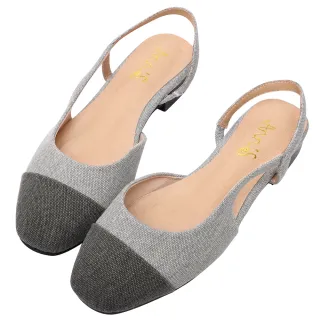 Ann’S顯腳小系列-拼接羊皮真皮小香風拉帶粗跟包鞋5cm-黑 歷史價格詳細信息