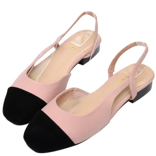 Ann’S顯腳小系列-拼接羊皮真皮小香風拉帶粗跟包鞋5cm-黑 歷史價格詳細信息