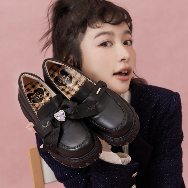 Ann’S可愛木耳花邊-素面細絨側V顯瘦一字粗跟涼鞋4cm-黑 歷史價格詳細信息