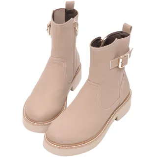 Ann’S倫敦愛情-前低側V素面粗跟短靴 -棕 歷史價格詳細信息