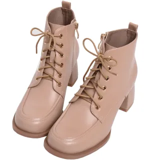 Ann’S防潑水材質-薇拉訂製V金屬雙車線粗低跟尖頭短靴4.5cm-米白(版型偏小) 歷史價格詳細信息