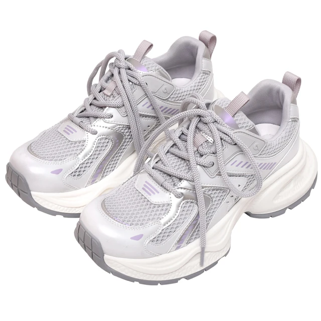 銀灰色老爹鞋女款2023新款秋冬厚底高級感顯腳小運動休閑小白鞋子 歷史價格詳細信息