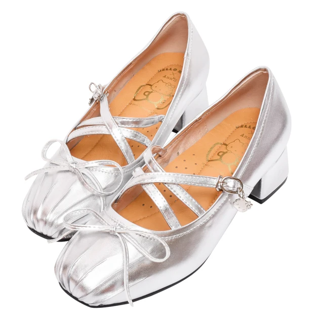 Ann’S瑪莉珍-蝴蝶結加寬楦舒適尖頭平底鞋-灰 歷史價格詳細信息