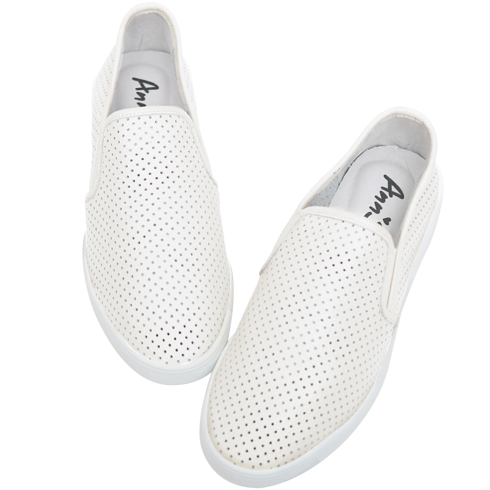 Ann’S第二代超軟真牛皮洞洞懶人鞋-白 歷史價格詳細信息