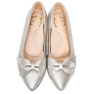 Ann’S拇指外翻救星造型蝴蝶結全真羊皮內增高尖頭鞋-杏 歷史價格詳細信息