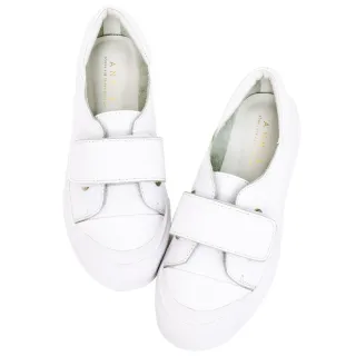 Ann’S餅乾家族-魔鬼氈全真皮小白鞋-白 歷史價格詳細信息