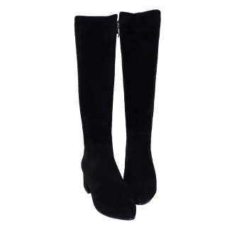 Ann’S返璞經典-復古皮革前高後低粗跟及膝長靴5cm-灰 歷史價格詳細信息